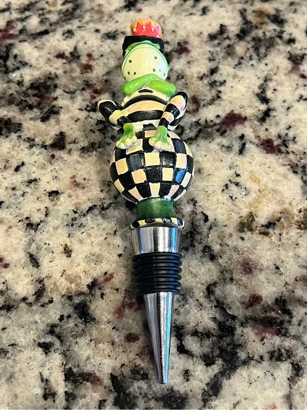 MACKENZIE-CHILDS MR JINGLES FROG BOTTLE STOPPER, HTF.